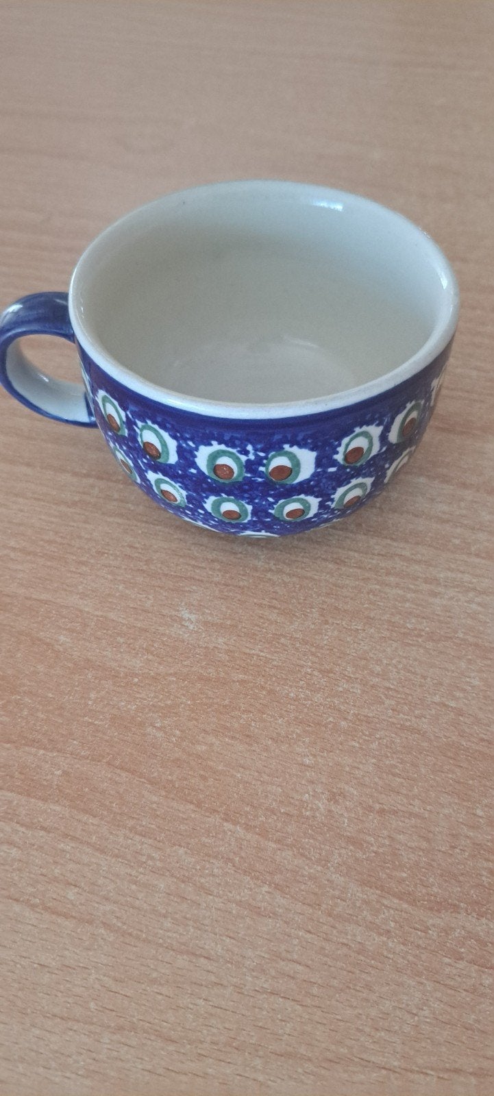 Mooi blauw kopje met handvat Boleslawiec, Huis en Inrichting, Keuken | Servies, Ophalen of Verzenden, Zo goed als nieuw, Overige stijlen