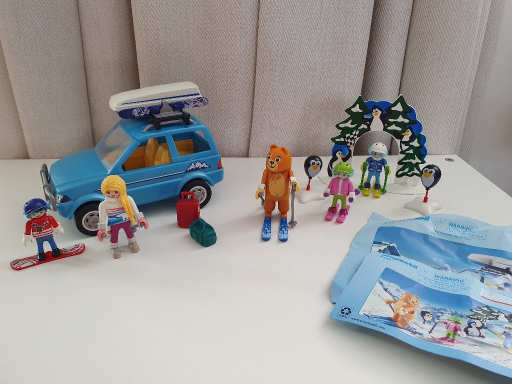 Playmobil Wintersportplezier (9281 & 9282), Gebruikt, Complete set, Voertuig, Family fun