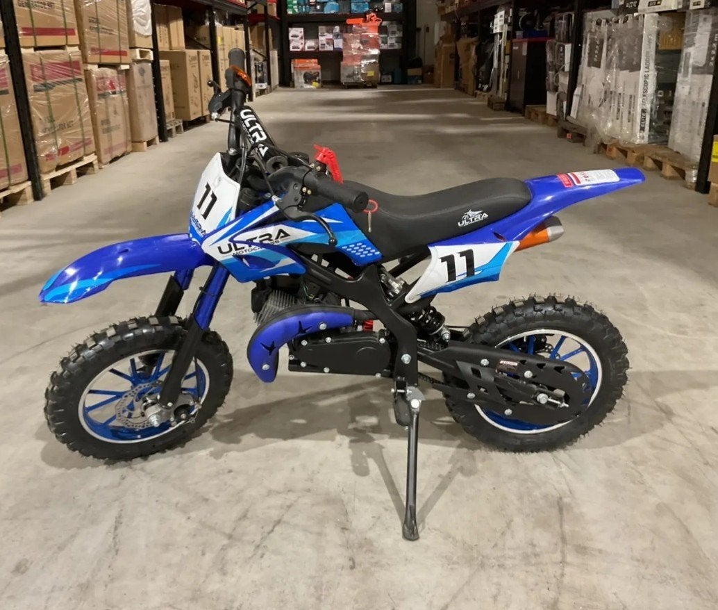Nieuwe DB01 49cc 2-takt Dirtbike - Blauw - Automaat, Fietsen en Brommers, Minibikes, Midibikes en Pitbikes, Ophalen