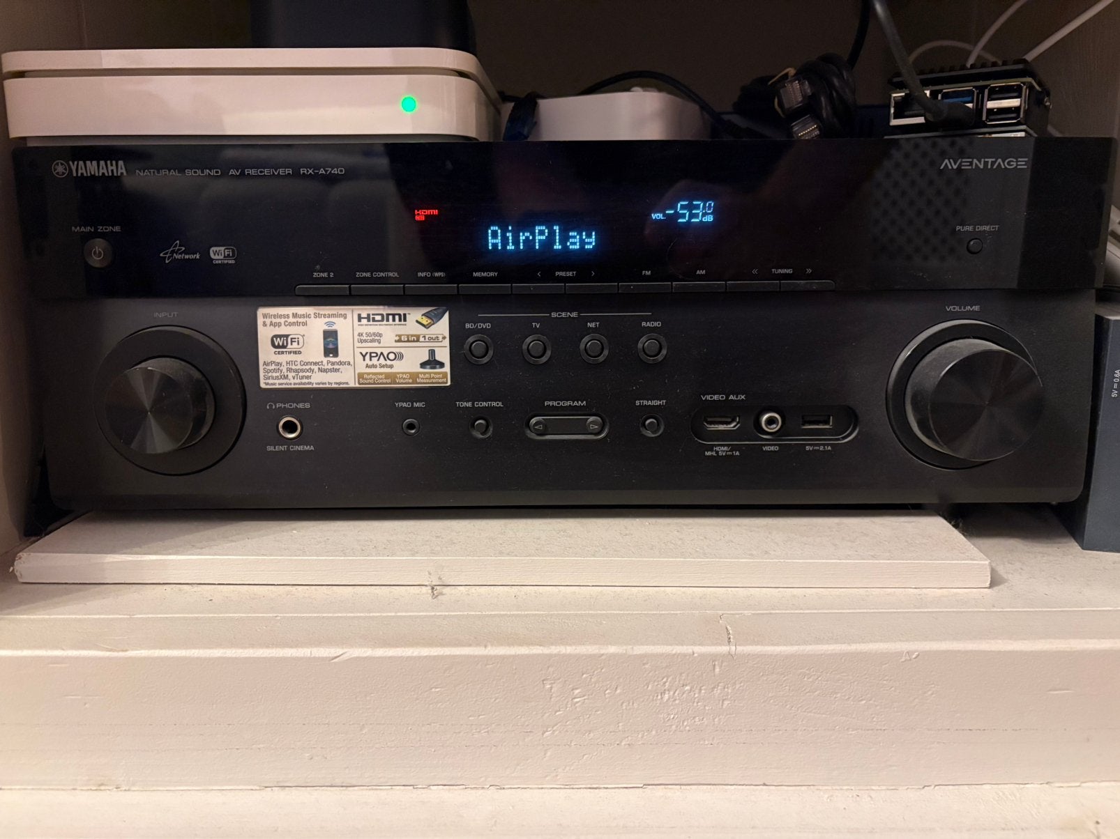 Yamaha RX-A740 AVENTAGE Versterker / Receiver, Ophalen, Zo goed als nieuw, 120 watt of meer, Yamaha