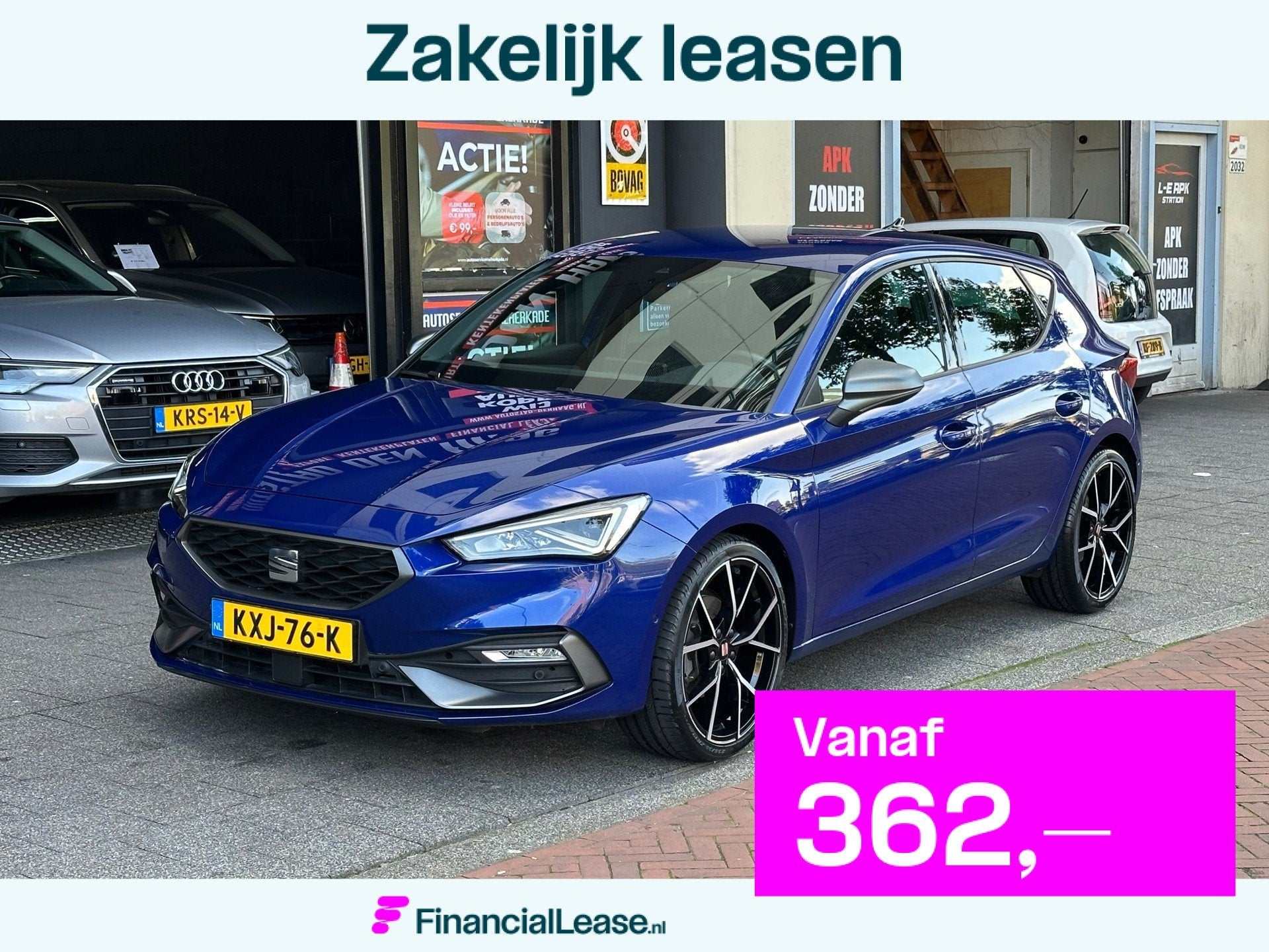 Seat Leon 1.5 eTSI FR Aut Leer Navi Camera Carplay, 4 cilinders, 150 pk, Leder en Stof, Bedrijf