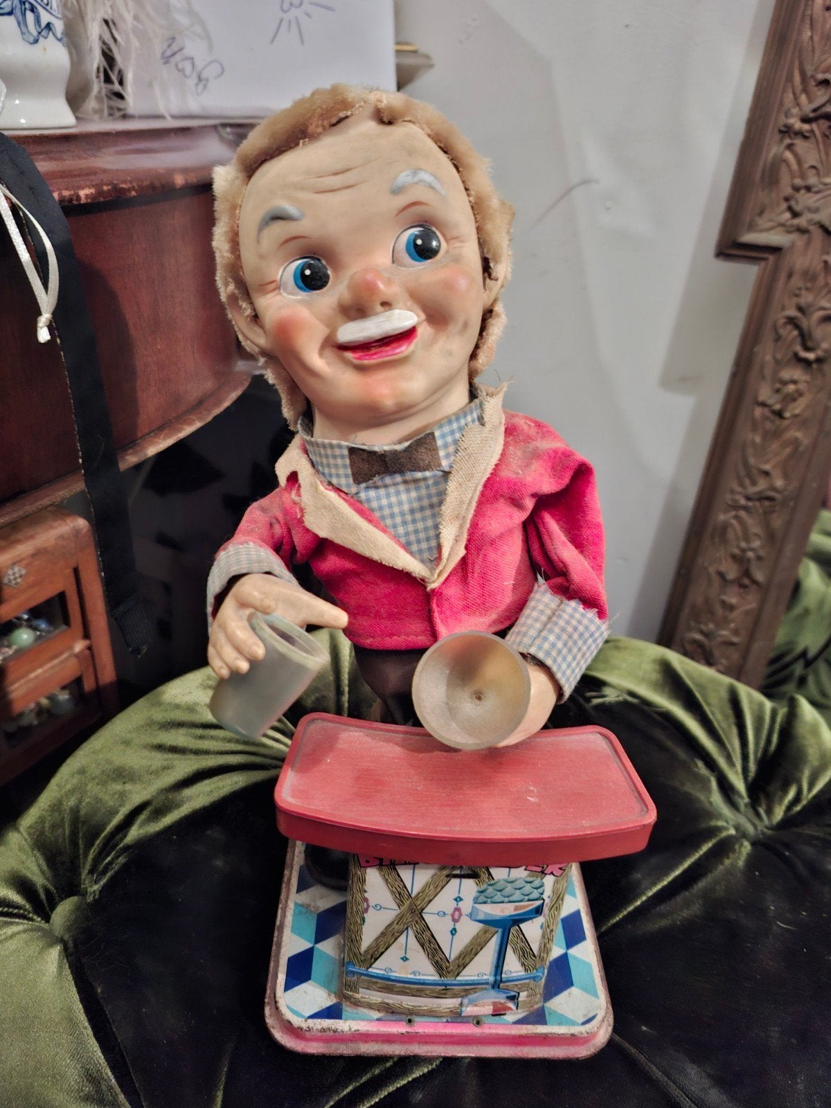 antieke vintage barman pop bartender bar automaton, Ophalen of Verzenden