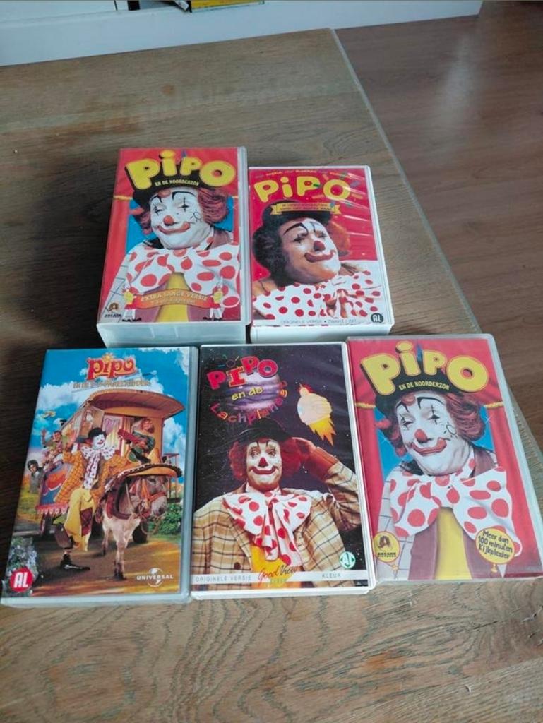 5 Pipo de Clown videobanden., Cd's en Dvd's, Alle leeftijden, Ophalen of Verzenden, Gebruikt