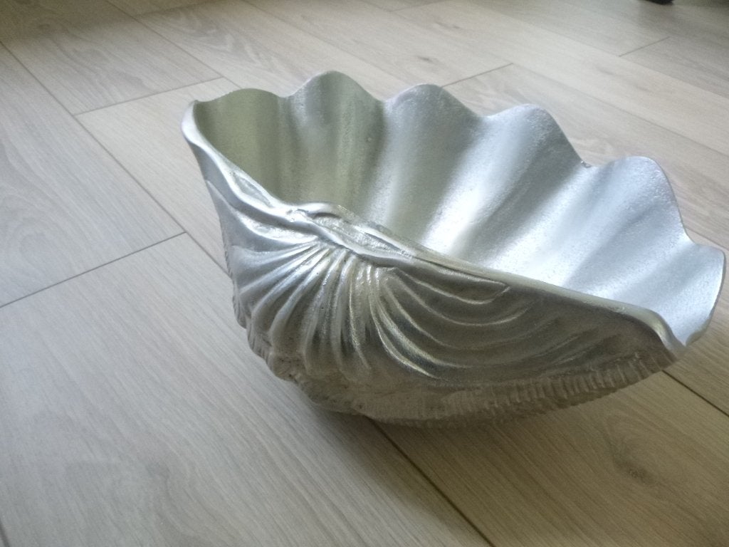 Riviera maison aluminium schelp schaal afm. 36x28 cm zgan, Ophalen of Verzenden, Zo goed als nieuw, Metaal