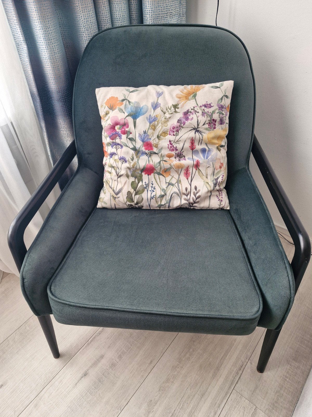 Karwei Fauteuil Berber fluweel groen.Stoel., Ophalen, Modern, Scandinavisch, 75 tot 100 cm, Zo goed als nieuw