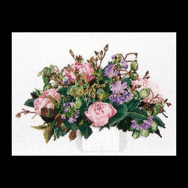 Borduurpakket Bouquet pioenen 1080, Geen, Geen, Nieuw, Ophalen of Verzenden