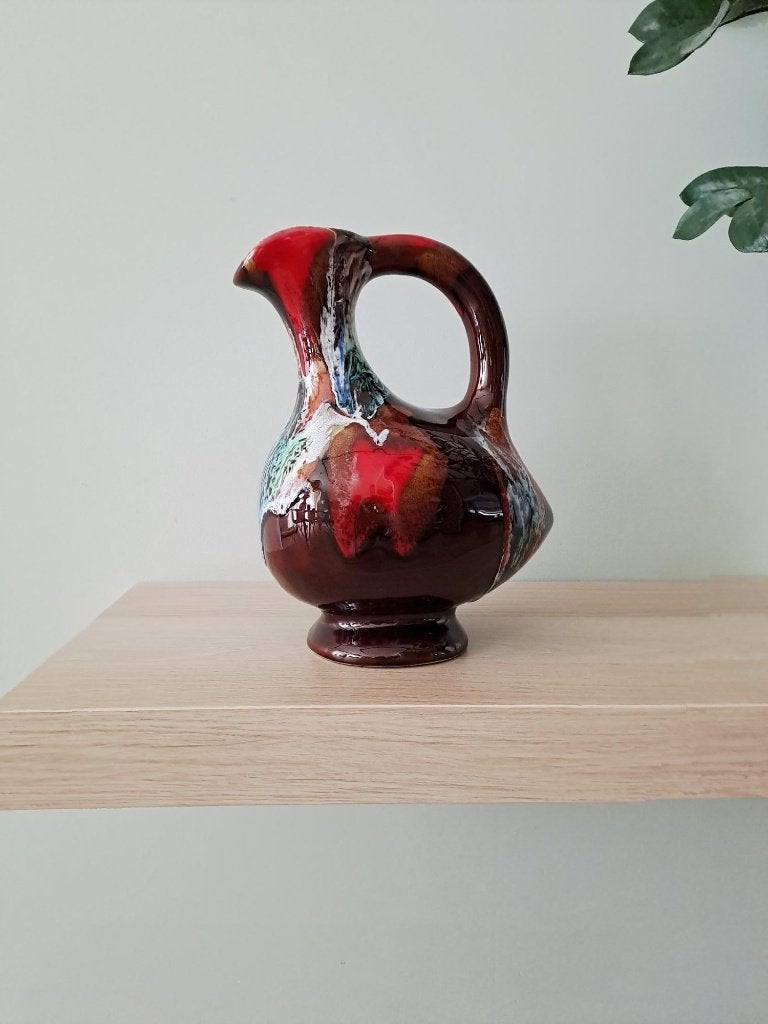 Vintage kan of vaas druipglazuur, Antiek en Kunst, Antiek | Keramiek en Aardewerk, Ophalen of Verzenden