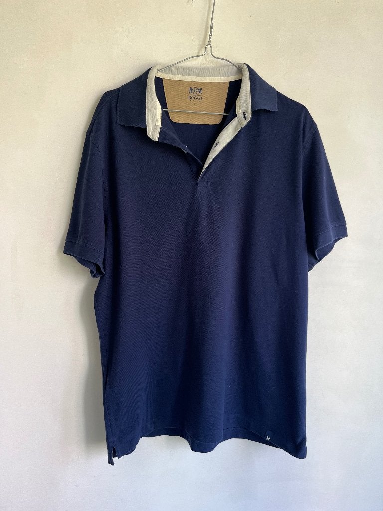 boggi polo blauw beige maat L, Maat 52/54 (L), Zo goed als nieuw, Boggi, Verzenden
