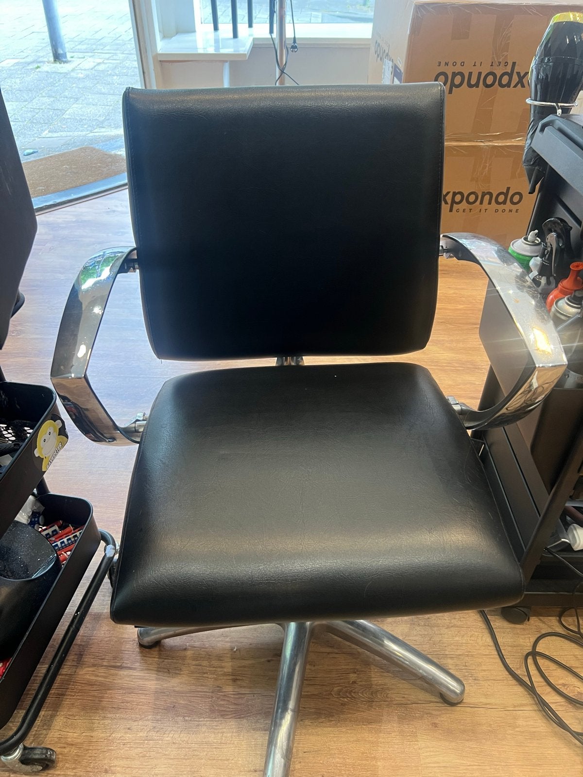 4 Kapper Stoelen - Zwart, Gebruikt, Goede Staat, Overige plaatsen, Ophalen, Gebruikt, Stoel