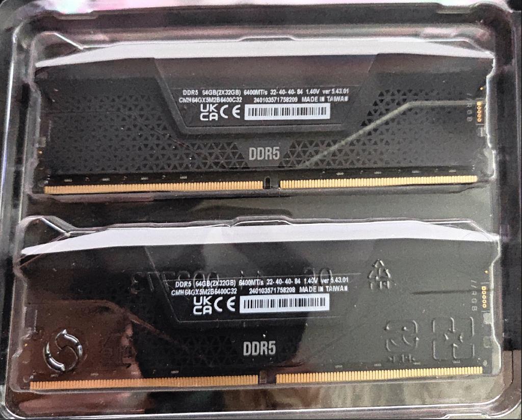 Corsair Vengeance RGB 64GB, Computers en Software, RAM geheugen, 6400mhz, Ophalen of Verzenden, Zo goed als nieuw, Desktop