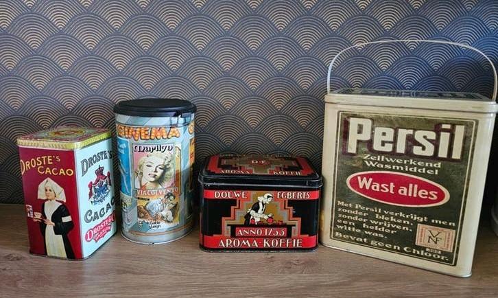 Vintage reclameblikken / vooraadbus, Verzamelen, Blikken, Ophalen of Verzenden, Gebruikt, Koffie, Douwe Egberts