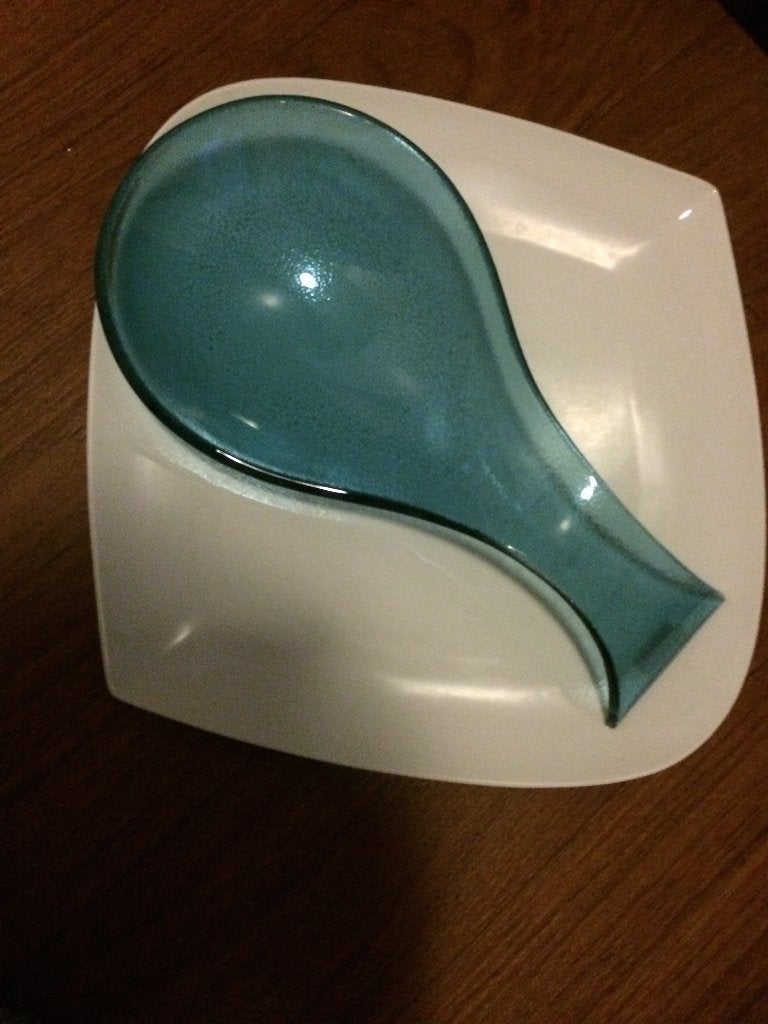Lepel als decoratie van blauw glas lengte 37cm., Overige materialen, Nieuw, Ophalen of Verzenden, Vaatwasserbestendig