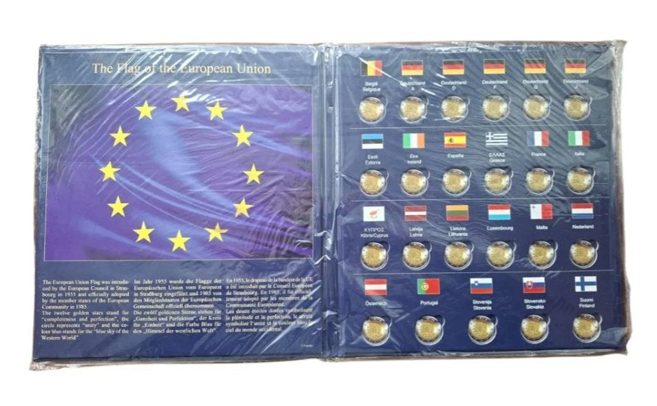 2 Euro verzamelalbum De vlag van Europa 30 jaar, Ophalen of Verzenden, Verzamelmap