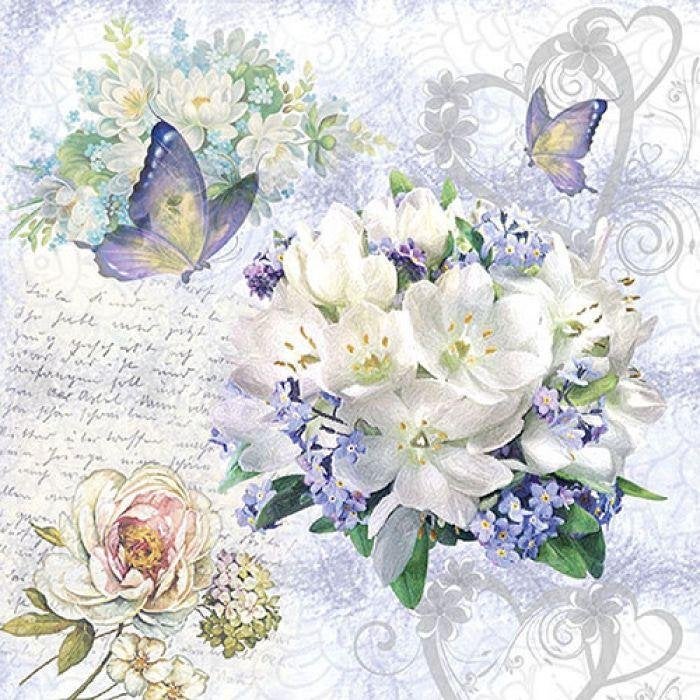 Ambiente servet flower love 33 x 33 cm 13314085, ., Nieuw, Papier of Karton, .