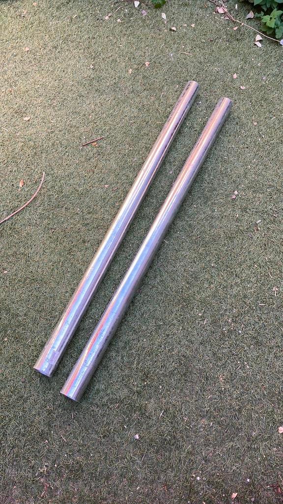2 steigerbuizen 100cm x 48mm, Doe-het-zelf en Verbouw, Metalen, Ophalen, Nieuw, IJzer