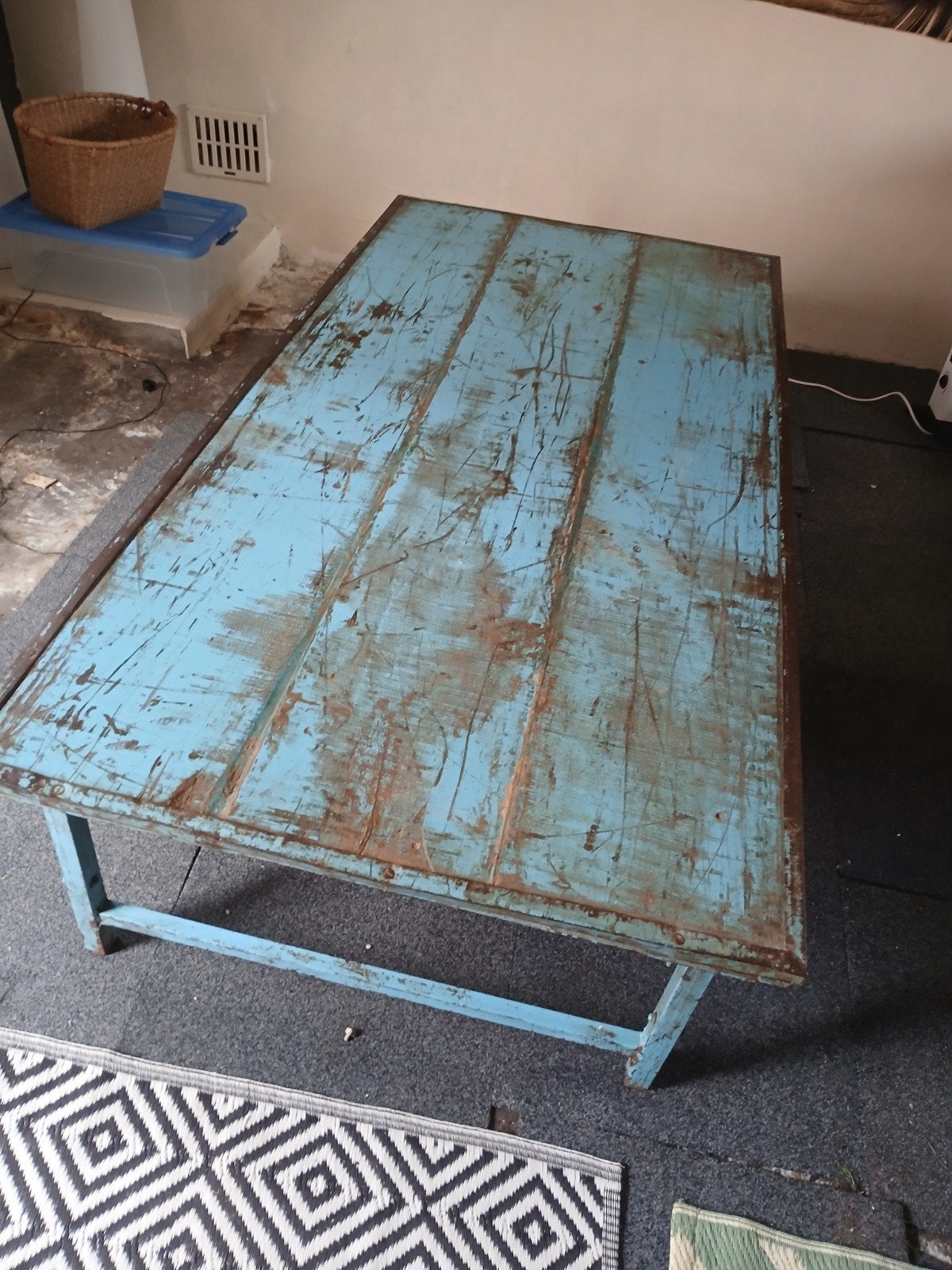 Mooie grote landelijke salontafel, Ophalen, 100 tot 150 cm, 50 tot 100 cm, Zo goed als nieuw