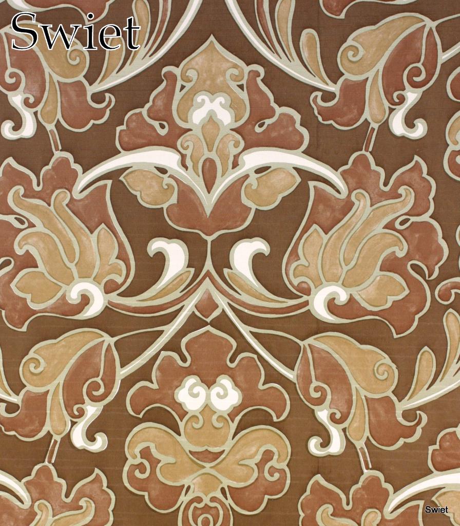 6598 marrakesh vinyl vintage wallpaper art deco bruin swiet, Ophalen of Verzenden, 50 tot 75 m², Bruin