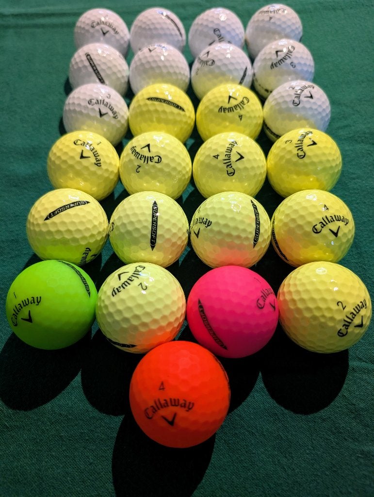 25 Stuks Callaway Supersoft Golfballen AAAA, Sport en Fitness, Ophalen of Verzenden, Zo goed als nieuw, Bal(len), Callaway