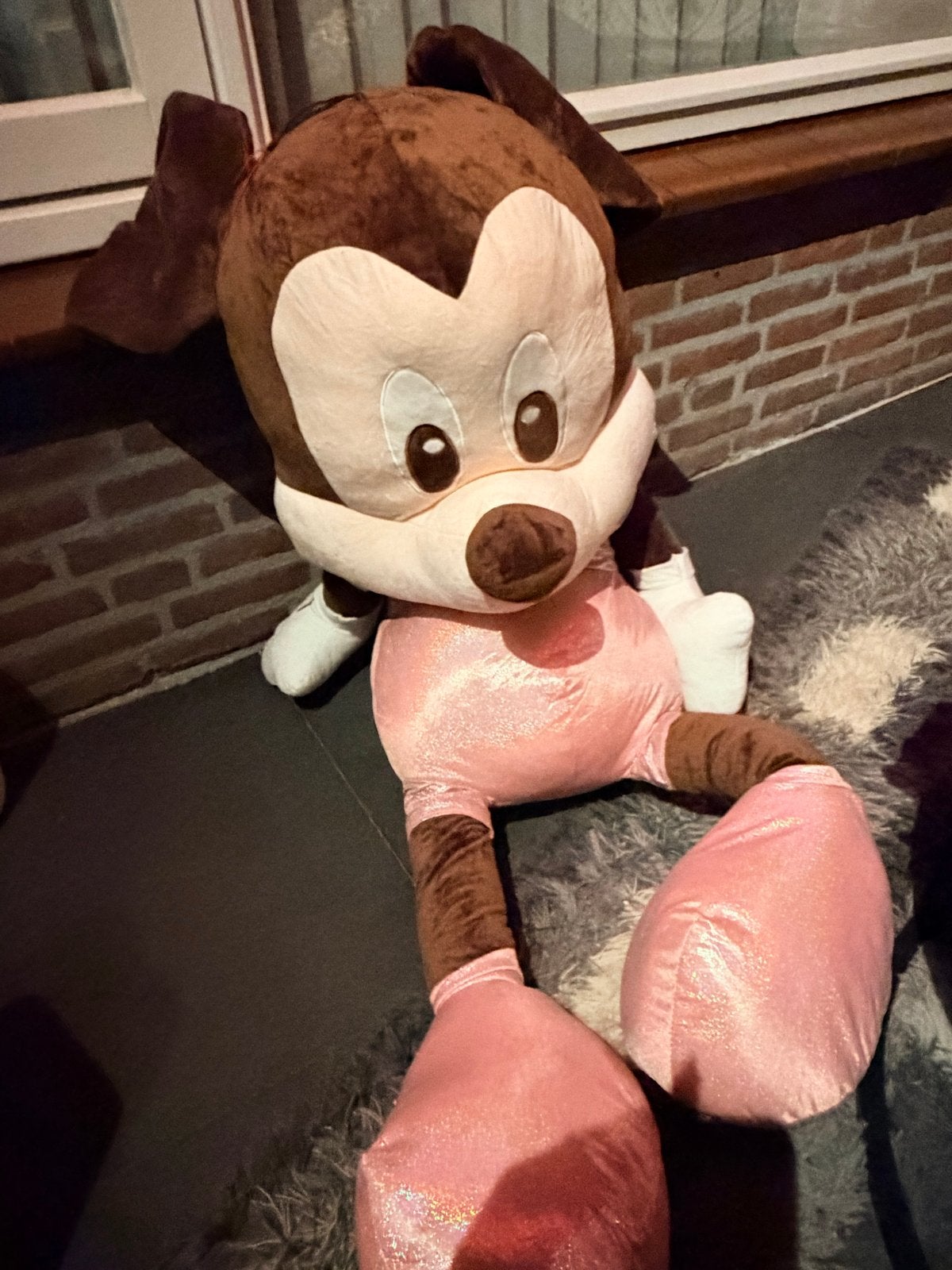 Grote knuffel - bruin met roze details, Ophalen, Overige merken, Overige karakters, Hond