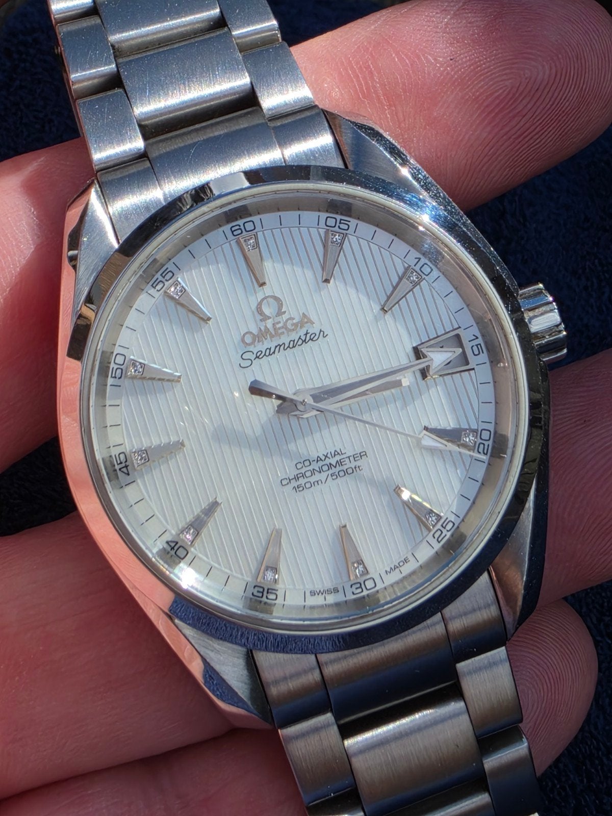 Omega Seamaster Aqua Terra  Co-Axial briljante m.o.p plaat, Sieraden, Tassen en Uiterlijk, Horloges | Heren, Staal, Staal, Polshorloge