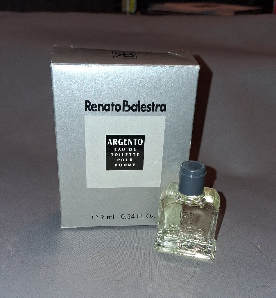 Parfum miniatuur - Renato balestra argento + doosje, Ophalen of Verzenden, Zo goed als nieuw, Miniatuur, Gevuld
