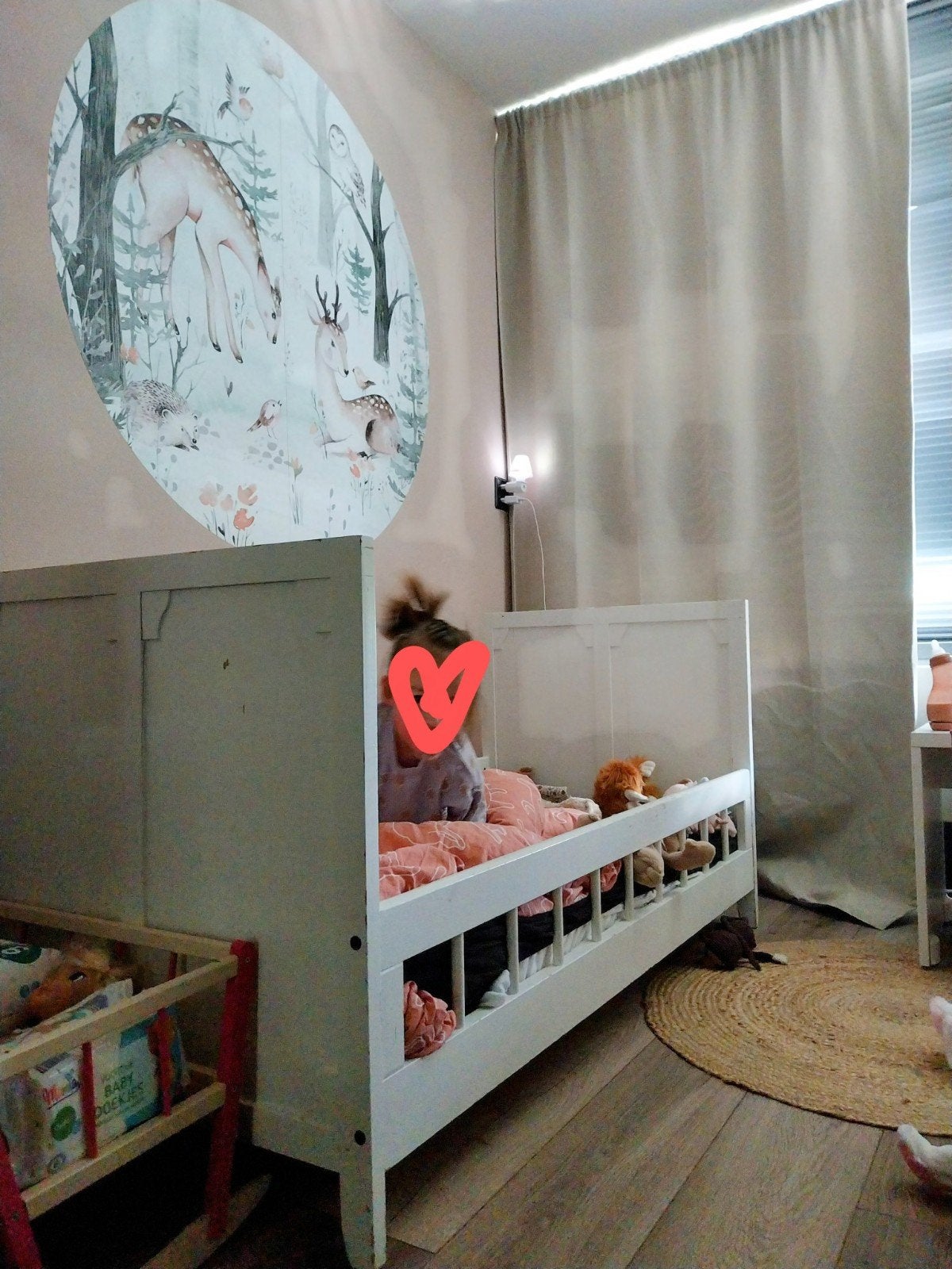 Vintage peuterbed, Ophalen, Gebruikt, 70 tot 85 cm, 140 tot 160 cm