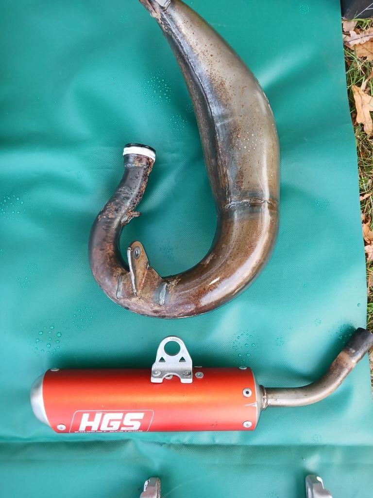 Te koop HGS uitlaatsysteem KTM sx65, Motoren, Ophalen of Verzenden, Gebruikt