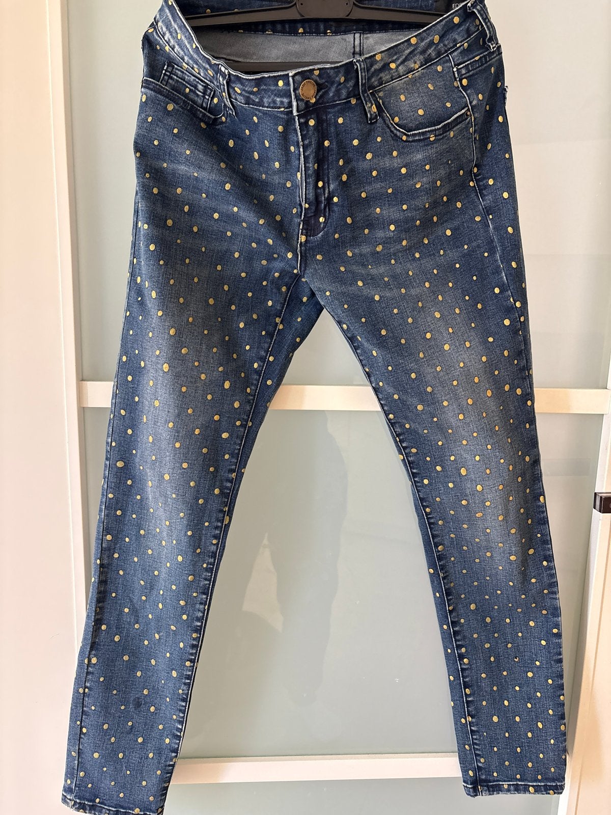 Jade Twelve Jeans met gouden stippen, Kleding | Dames, Ophalen of Verzenden, Zo goed als nieuw, Blauw, W28 - W29 (confectie 36)