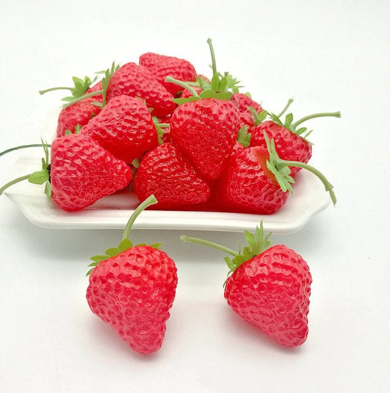 20 Kunst Aardbeien / Aardbei Fruit Nep Sier Decoratie, Verzenden, Nieuw