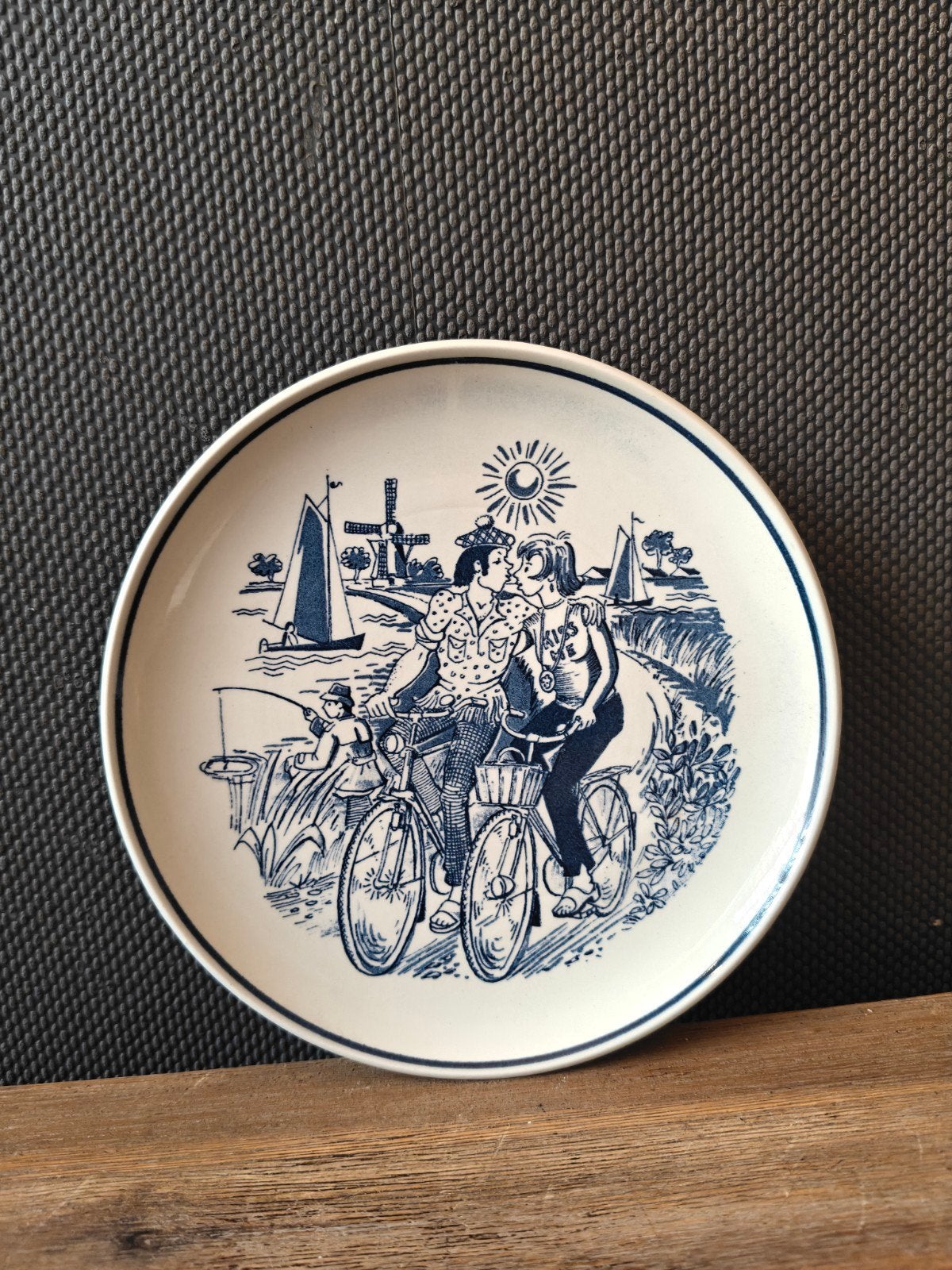Vintage Delfts Blauw wandbord - Intercycle Heerenveen, Antiek en Kunst, Antiek | Wandborden en Tegels, Ophalen of Verzenden