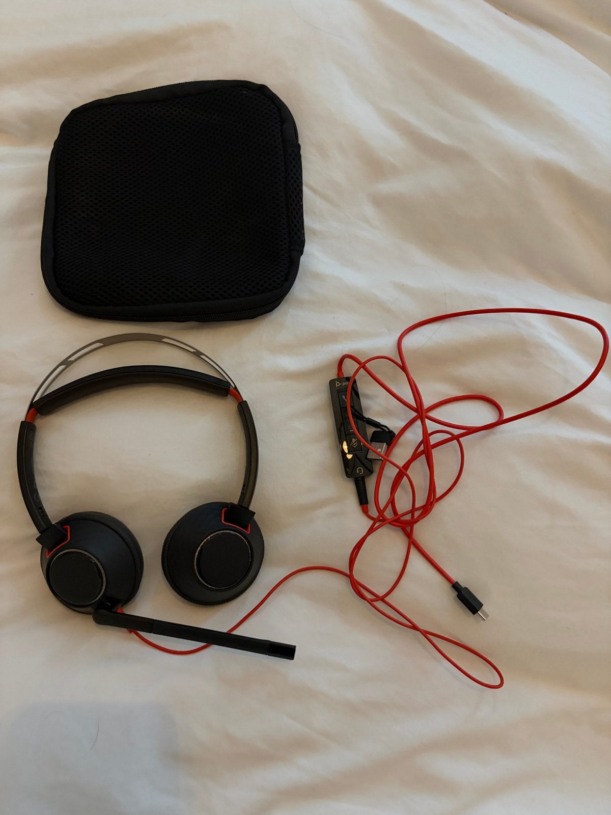 Poly Blackwire 5220 MS Bedrade Office Headset, Computers en Software, Headsets, Ophalen of Verzenden, Zo goed als nieuw, Over-ear