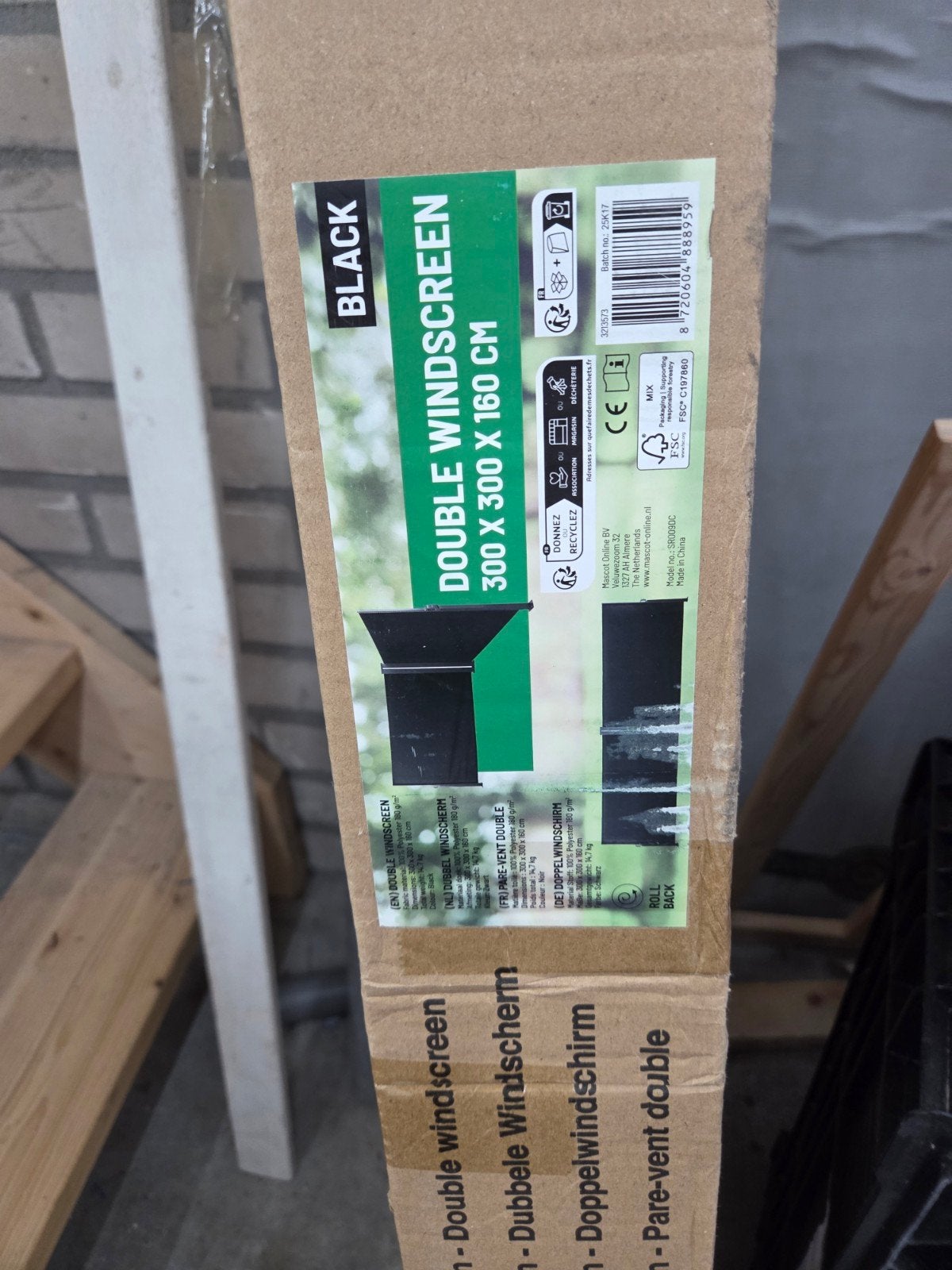 Nieuw Action Dubbel Windscherm Zwart 300x300x160, Caravans en Kamperen, Ophalen, Nieuw