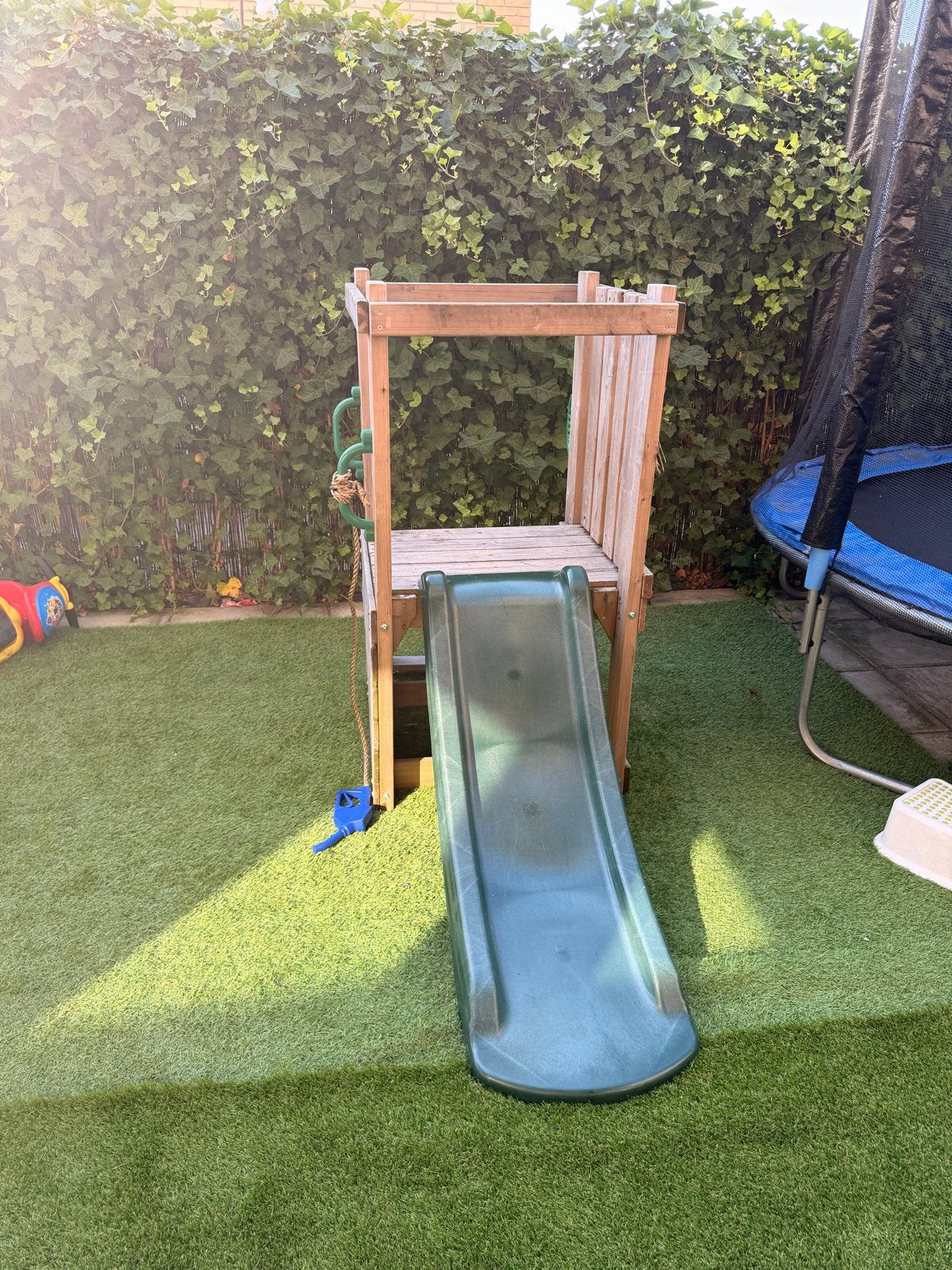 Houten speeltoestel met glijbaan, Ophalen, Gebruikt, Glijbaan