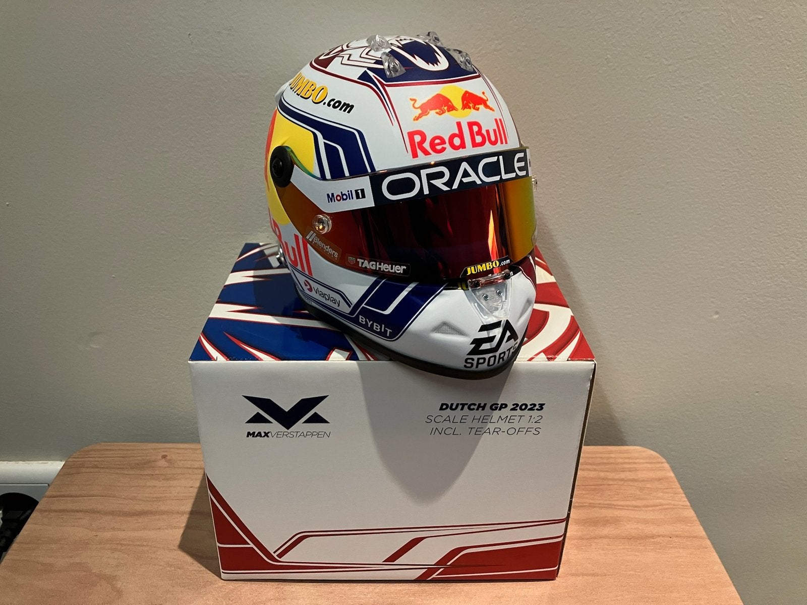 Max verstappen helm 1:2 zandvoort 2023, Ophalen of Verzenden, Zo goed als nieuw, Formule 1