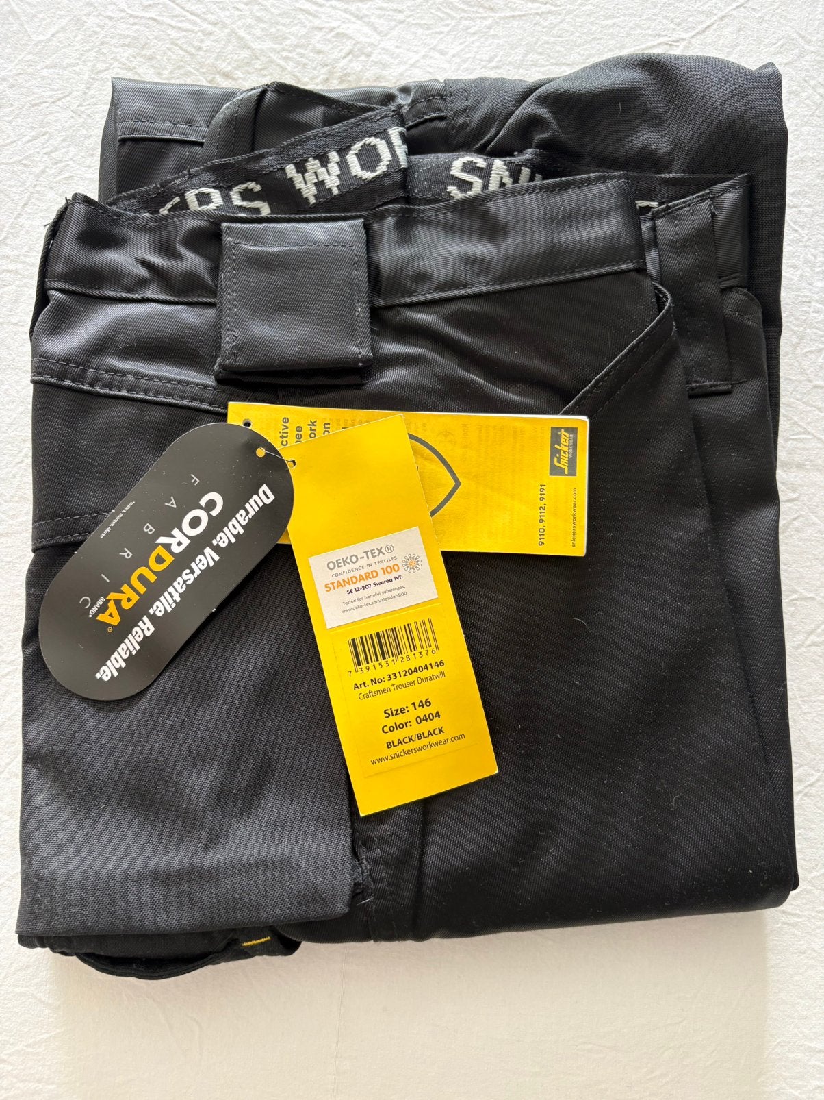 Snickers werkbroek maat 146 zwart Nieuw, Ophalen of Verzenden, Nieuw, Broek