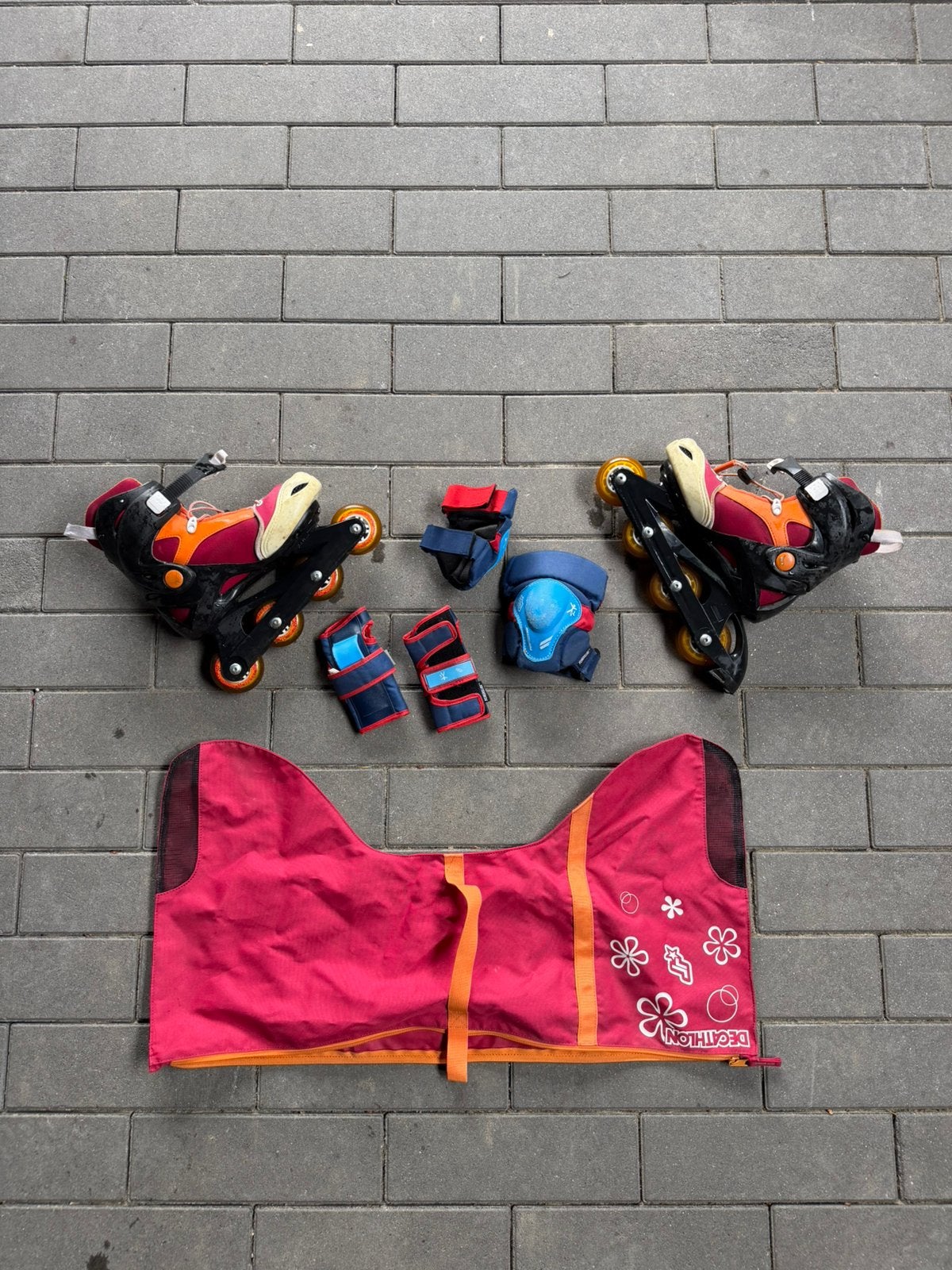 Inline skates met bescherming en tas - Decathlon, Kinderen, Inline skates 4 wielen, Ophalen, Overige merken