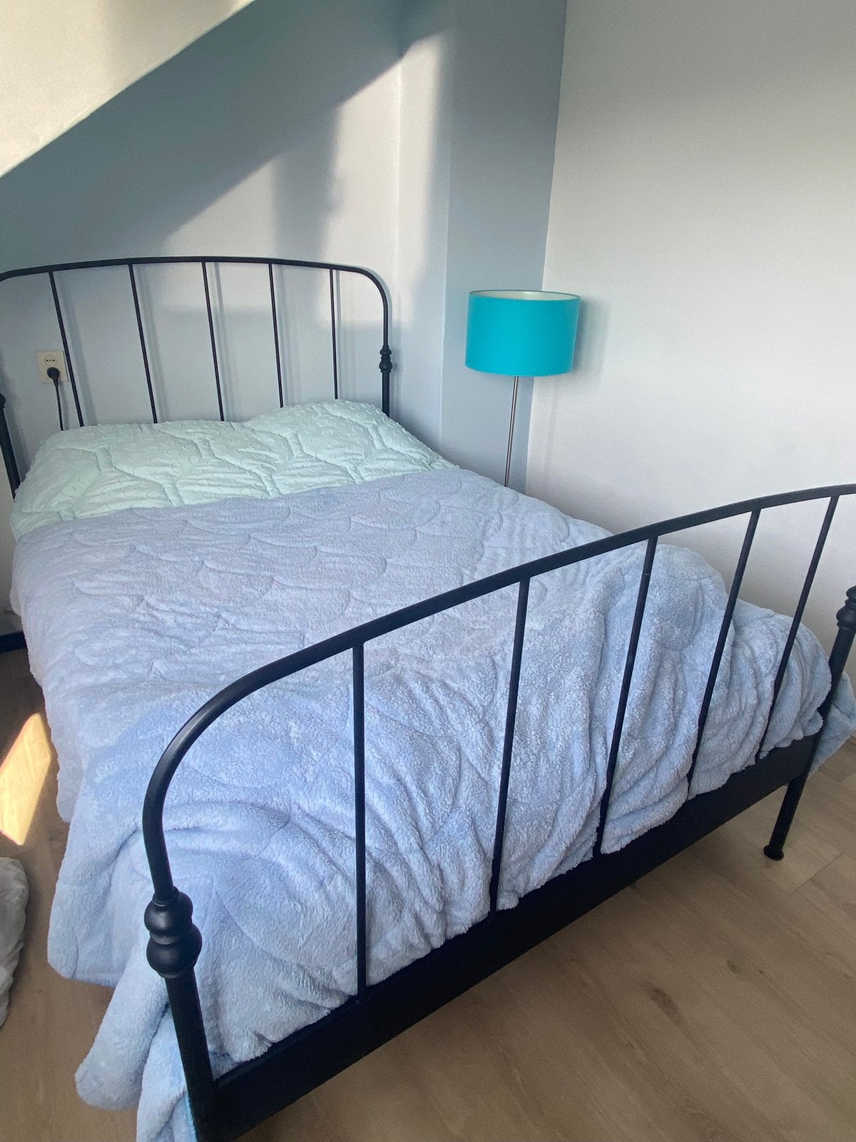 Fluffy wasbaar dekbed happybed lichtblauw, Blauw, Tweepersoons, Ophalen of Verzenden, Zo goed als nieuw