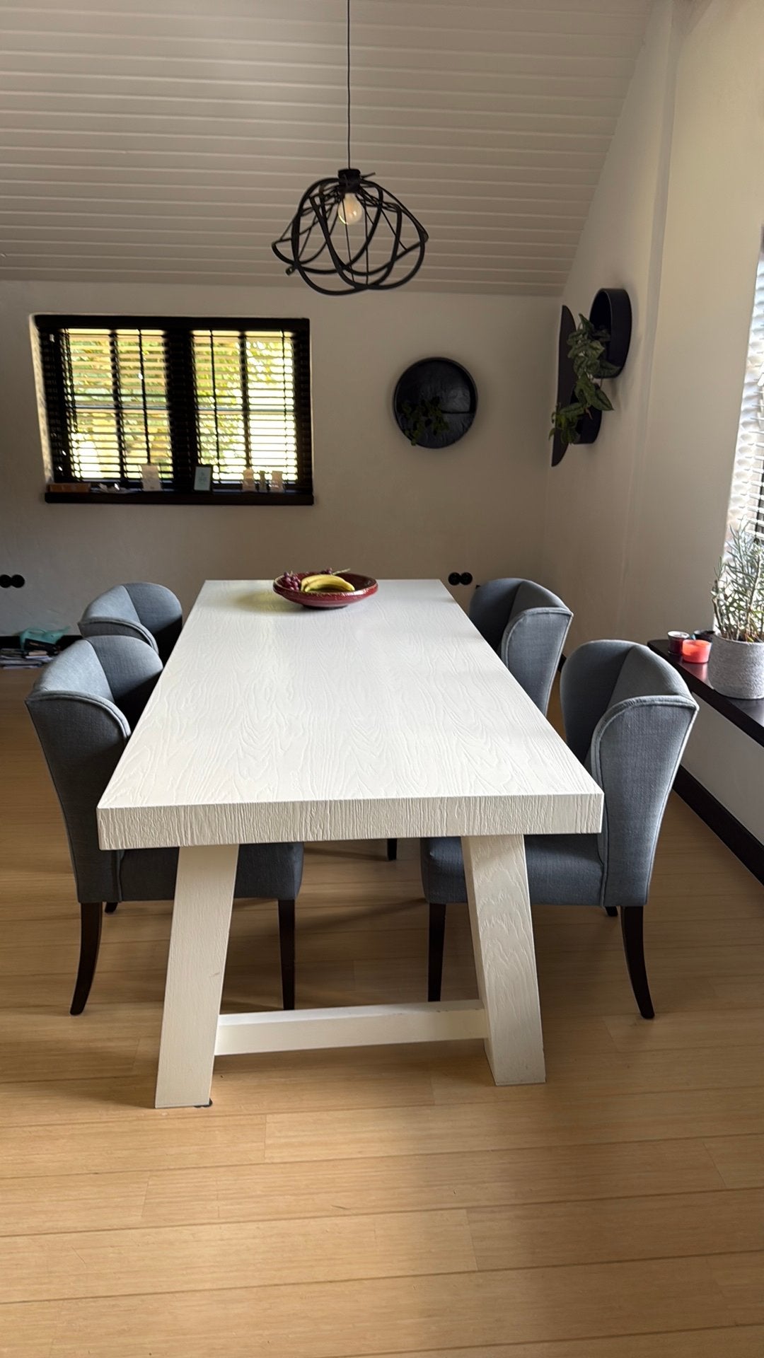 Eetkamertafel met vier stoelen, Huis en Inrichting, Tafels | Eettafels, Ophalen, Gebruikt, 100 tot 150 cm, 50 tot 100 cm