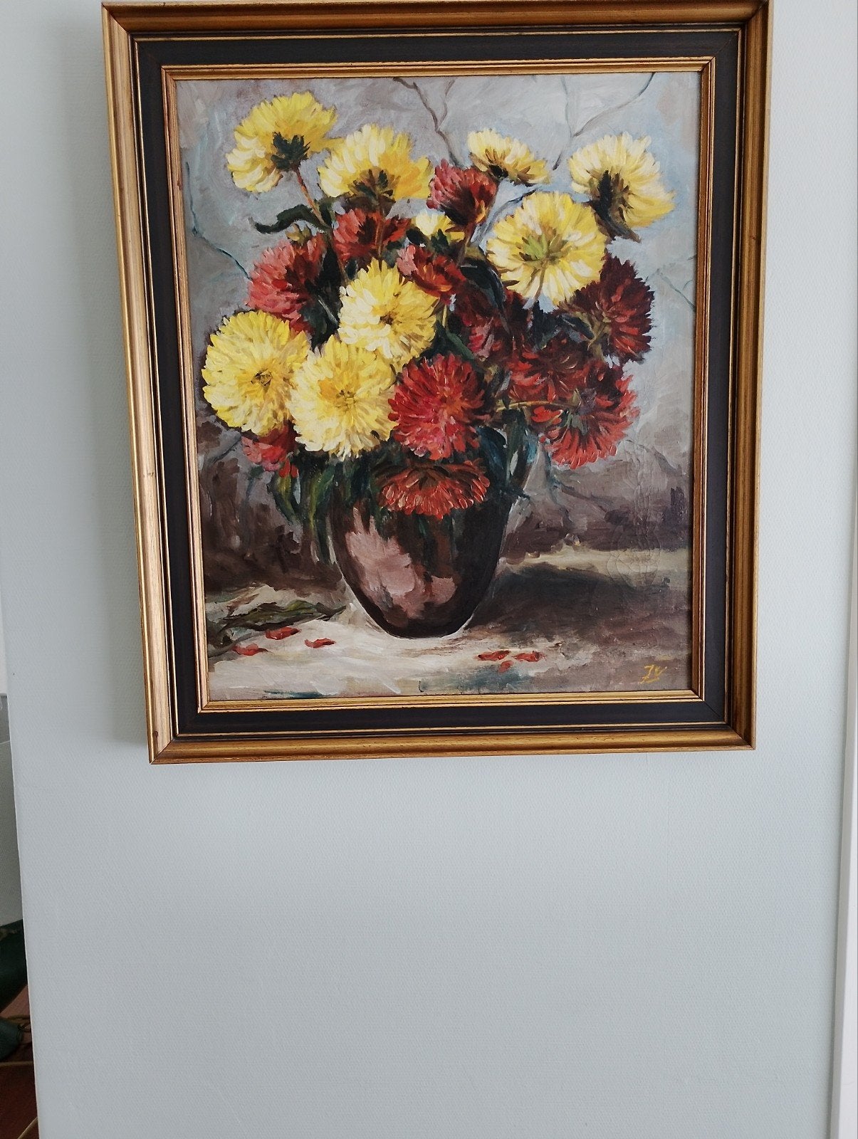 Olieverf Schilderij Bloemen 60x70 cm, Antiek en Kunst, Kunst | Schilderijen | Klassiek, Doek, Gesigneerd, Olieverf, Ophalen