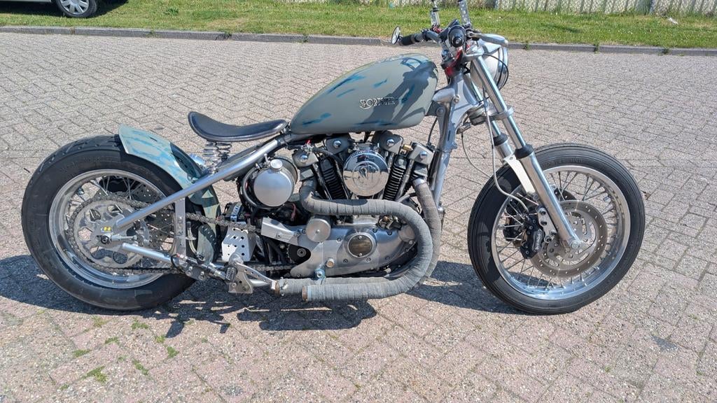 Custom Sportster Hardtail met mooi lopend Ironhead blok, 2 cilinders, Chopper, 1000 cc, Gebruikt