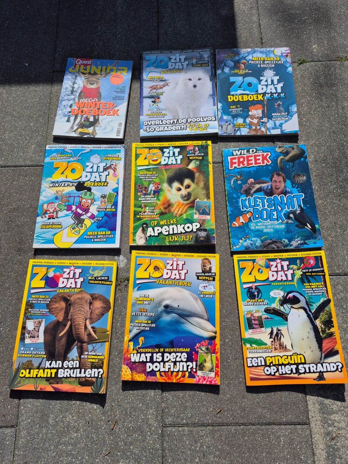 mix van 9 doeboeken Zo zit dat, Wild van Freek en Quest Juni, Boeken, Ophalen of Verzenden, Zo goed als nieuw, Wetenschap en Natuur