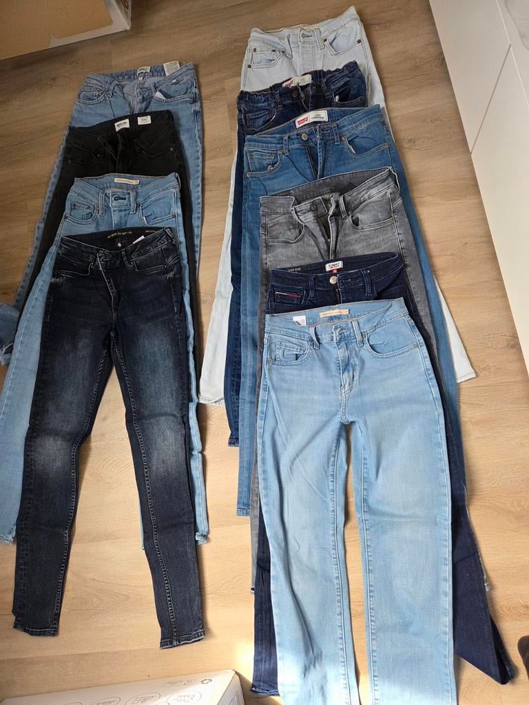 10 merk spijkerbroeken maat 25/30, Blauw, Overige jeansmaten, Ophalen of Verzenden, Zo goed als nieuw