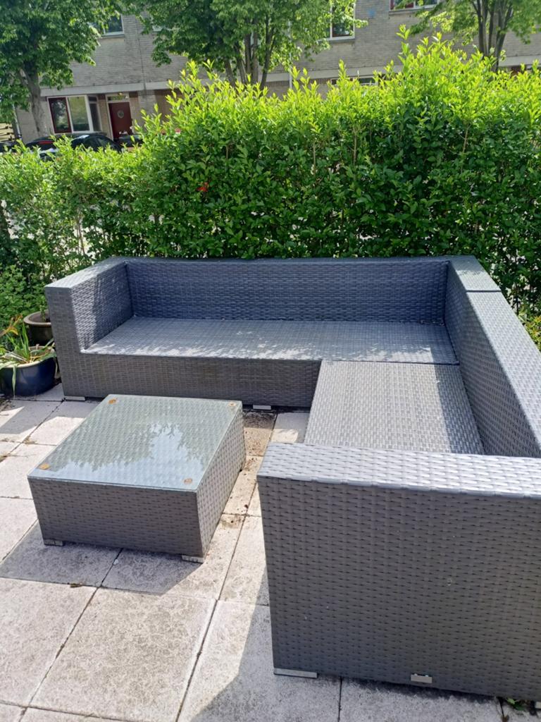Loungeset met tafel., Tuin en Terras, Ophalen of Verzenden, Wicker