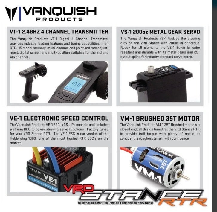 Vanquish originele zender, esc en motor te koop, Elektro, Auto offroad, Ophalen of Verzenden, Zo goed als nieuw