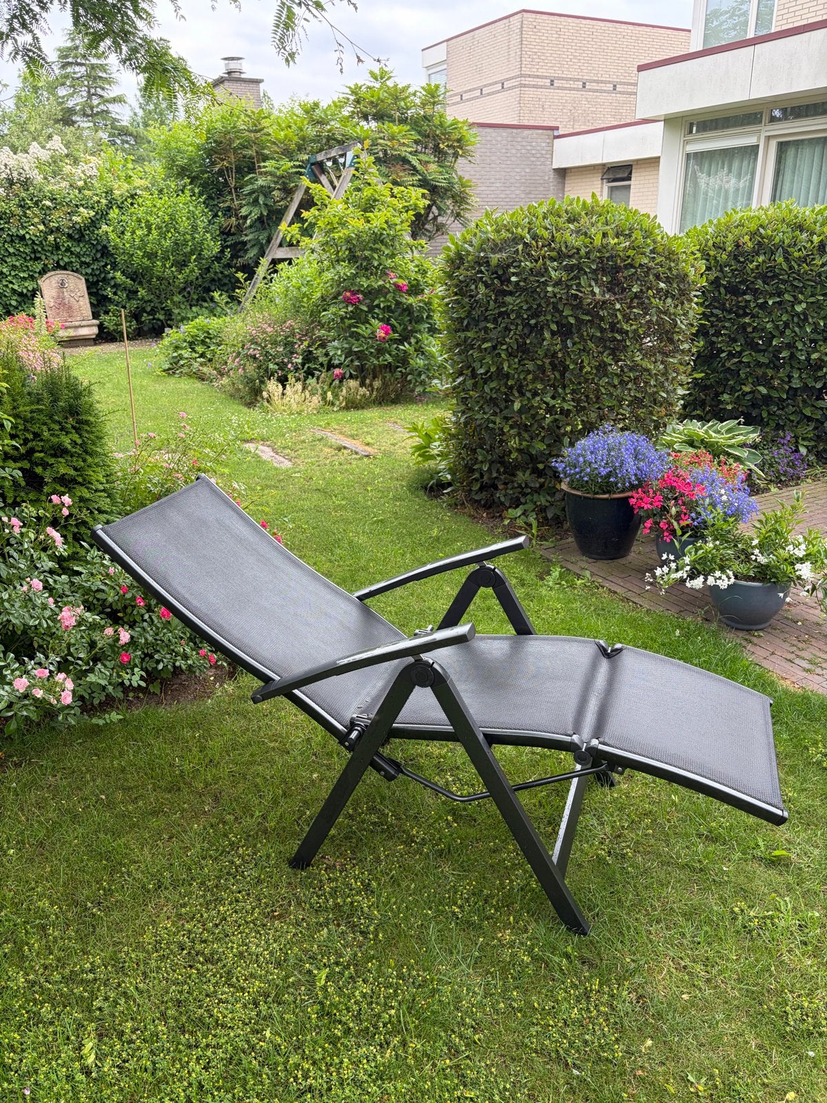 Kettler verstelbare tuinstoel, zo goed als nieuw, Ophalen of Verzenden, Zo goed als nieuw, Textileen, Verstelbaar
