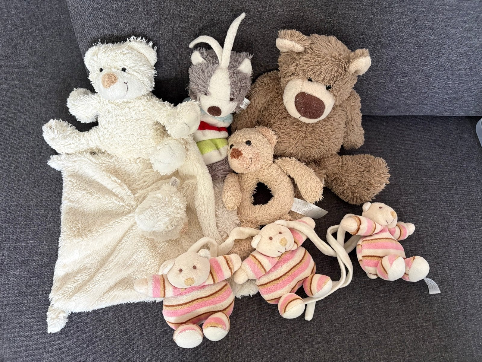 6 Happy Horse knuffelberen en knuffeldoekje, Gebruikt, Beer, Happy Horse, Ophalen of Verzenden