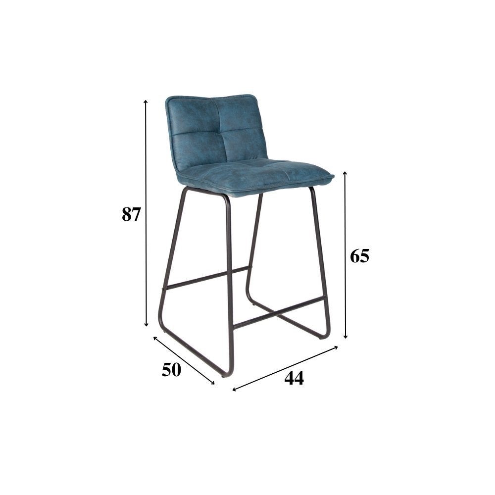Dimehouse Barkruk Jelle Petrol Blauw - Zo goed als nieuw, Ophalen, Met voetsteun, 60 tot 90 cm, Zo goed als nieuw