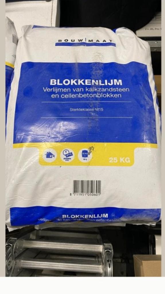 Blokkenlijm 25 kg, Doe-het-zelf en Verbouw, Metselstenen, Ophalen, Nieuw, Overige typen