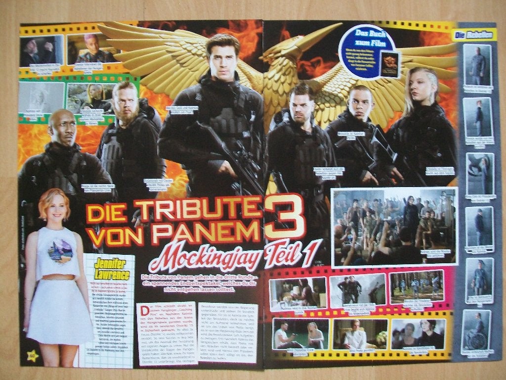 Artikel The Hunger Games - Mockingjay uit Duits tijds. 2 A4, Verzamelen, Ophalen of Verzenden, Nieuw, Boek, Tijdschrift of Artikel