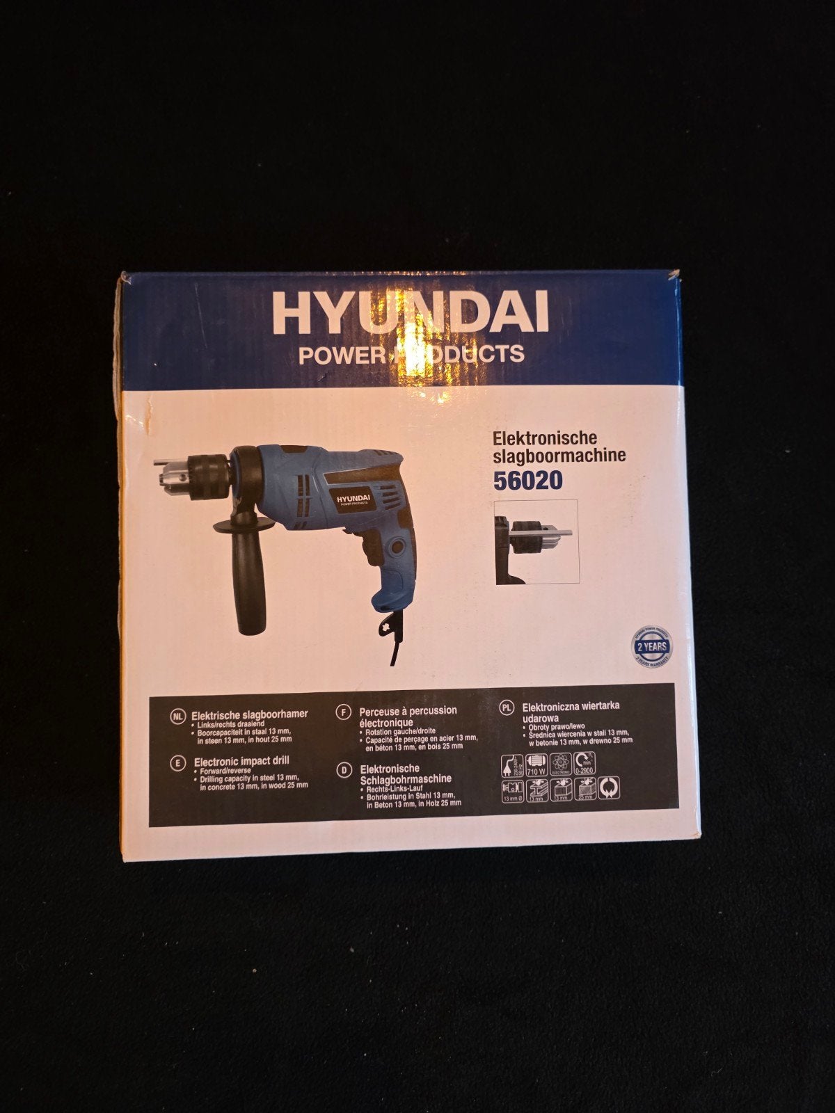 Hyundai Elektronische Slagboormachine 56020, Doe-het-zelf en Verbouw, Gereedschap | Boormachines, 600 watt of meer, Boor- en/of Breekhamer